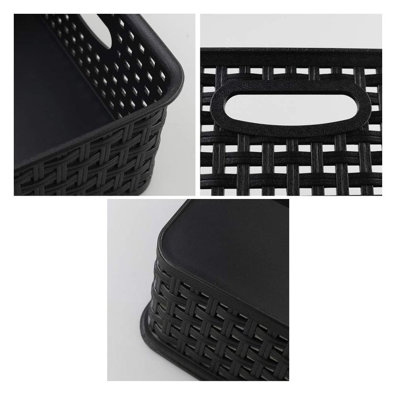 Qqbine Black Plastic Office A4 Basket Tray  Desk Tray Organizer  5 Packs - Image 4